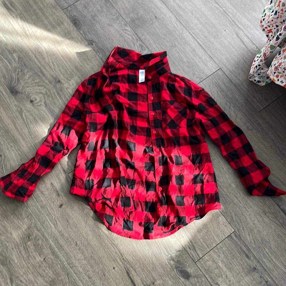 Light flannel kids shirt with buttons